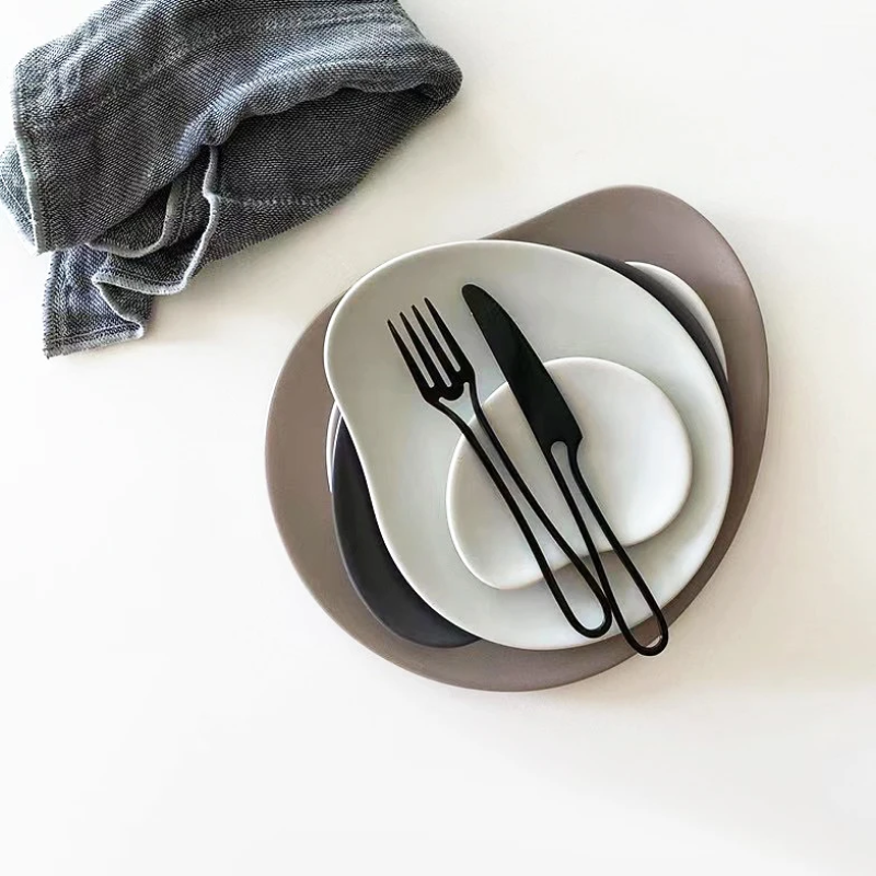 Minimalistischer Schnitt Griff Edelstahl Flatware 5-teiliges Set