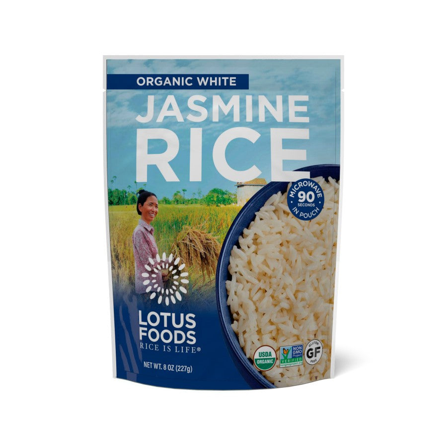 Lotus Foods Organic Weiß Jasmin Reis Heat & Eat Pouch 227 g