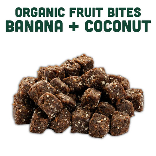 Mavuno Ernte Bio-Bananen-Kokosnuss-Kau-Frucht-Bisse 55 g