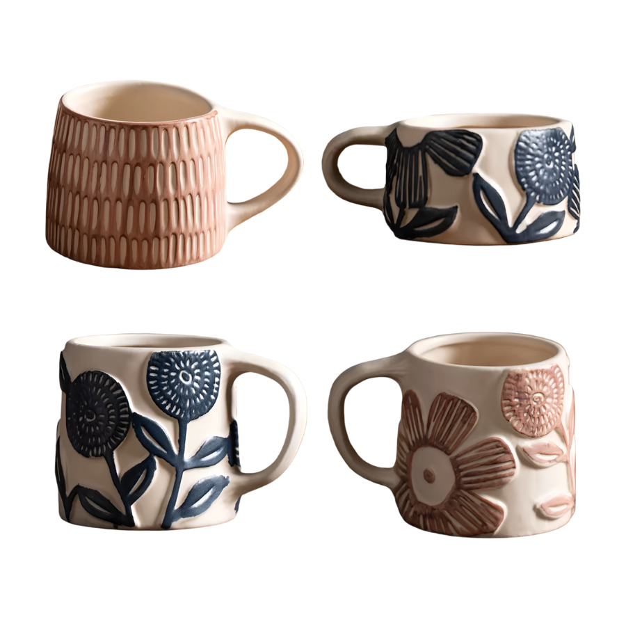 Organic Retro Craft Style Keramikbecher