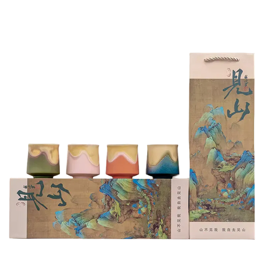 Orientalische traditionelle erdige Keramik Tee Tassen Geschenk-Set