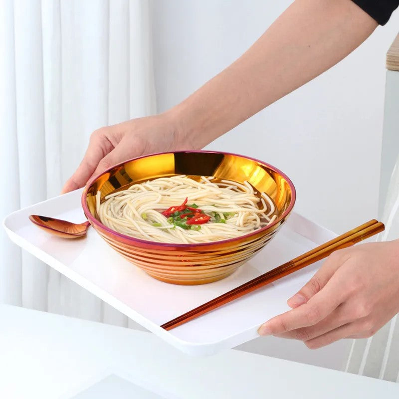 Glam Edelstahl Insulated Bunte Nudelschalen Sets mit Utensilien
