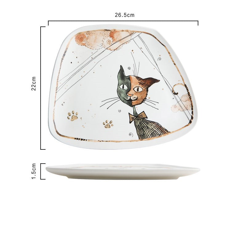 Classy Katzen unregelmäßig geformtes Keramikgeschirr