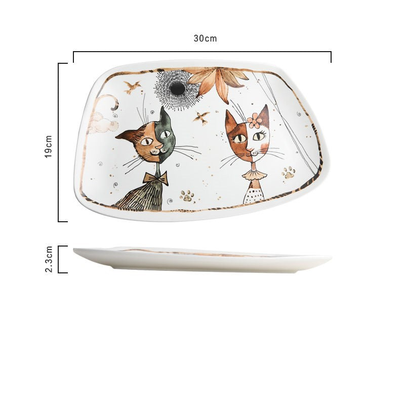 Classy Katzen unregelmäßig geformtes Keramikgeschirr