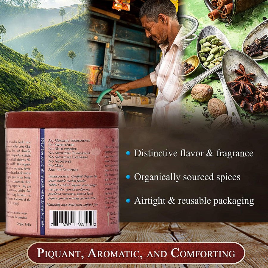 Blauer Lotus Chai Organischer Rooibos Masala Chai Tee 57 g