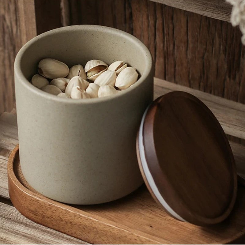 Organic Modern Style Holz & Keramik Siegelbare Lebensmittel Lager Gläser