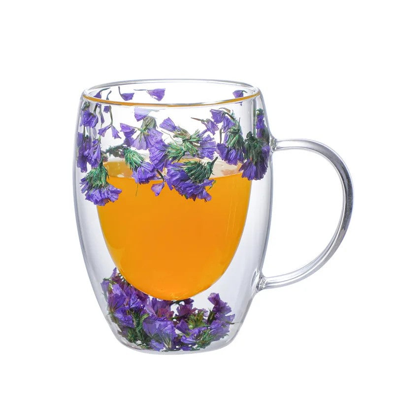 Petite Arbor getrocknete Blumen Doppelwand Glasbecher