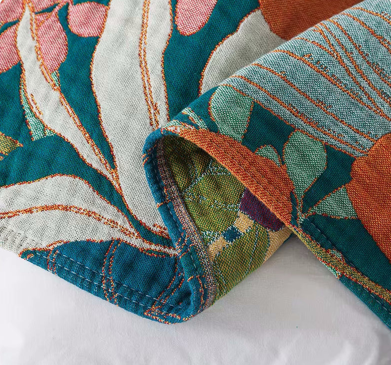 Tropische Dämmerung Reversible Baumwoll Steppdecke Coverlet Leichte Bettwäsche