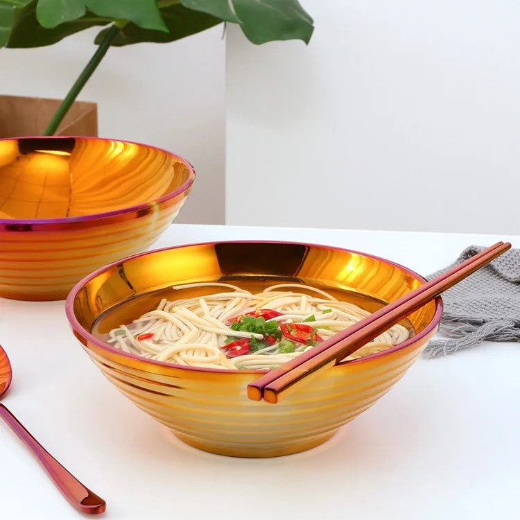 Glam Edelstahl Insulated Bunte Nudelschalen Sets mit Utensilien