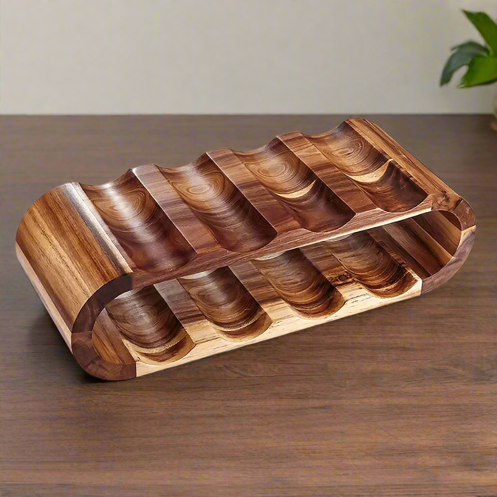 Acacia Wood 8 Flaschen Countertop Weinack