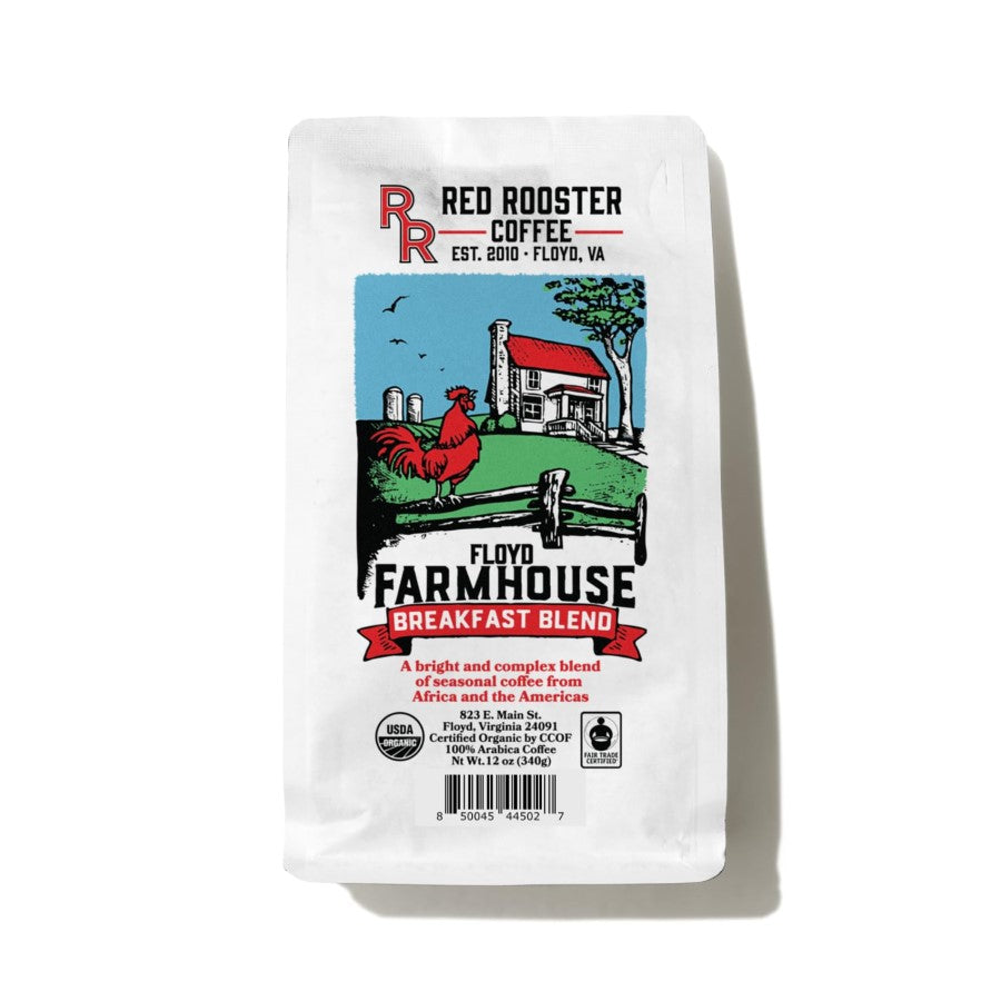 Rot Rooster Coffee Floyd Farmhouse Frühstück Blend Organische Ganze Bohne 34 g