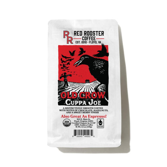 Rot Rooster Kaffee Old Crow Cuppa Joe Organic Whole Bean 34 g