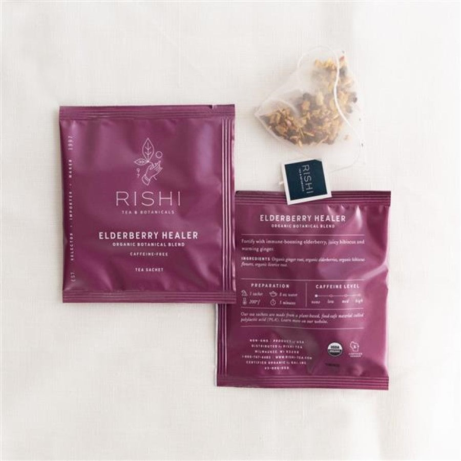 Rishi Tea Elderberry Healer Organische botanische Mischung 15 Sachets