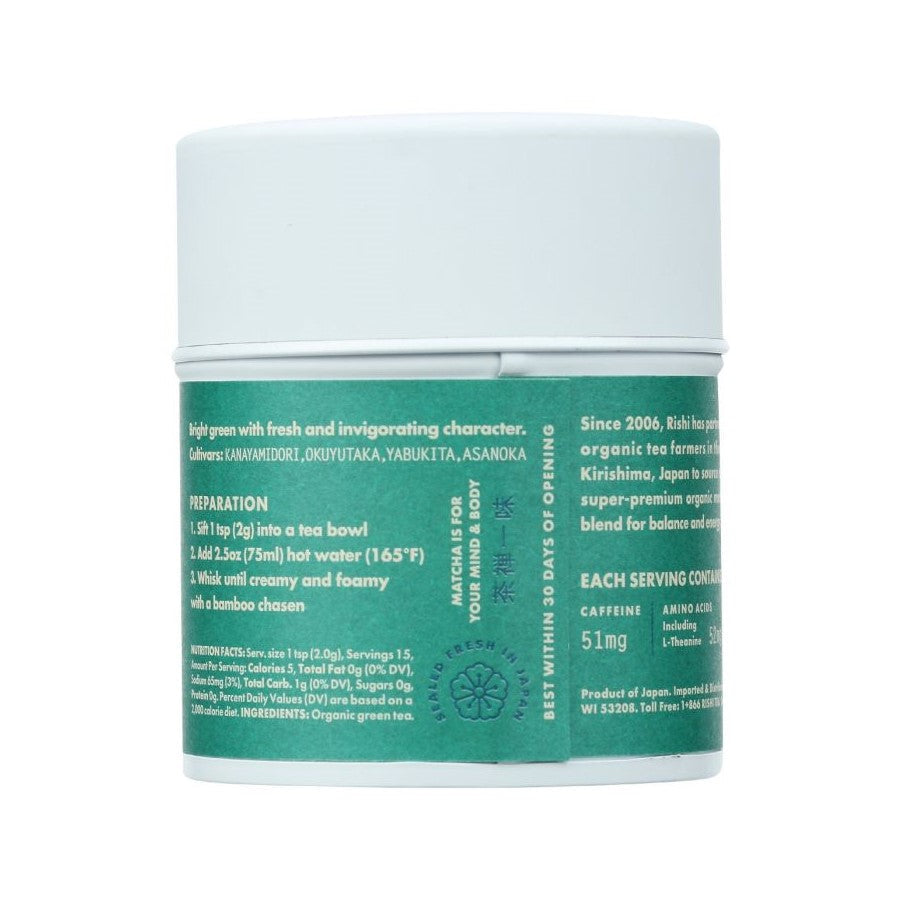 Rishi Tee Everyday Matcha Organischer Single Origin 3 g