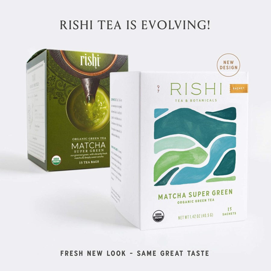 Rishi Tea Matcha Super Grüner Bio Grüner Tee 15 Sachets