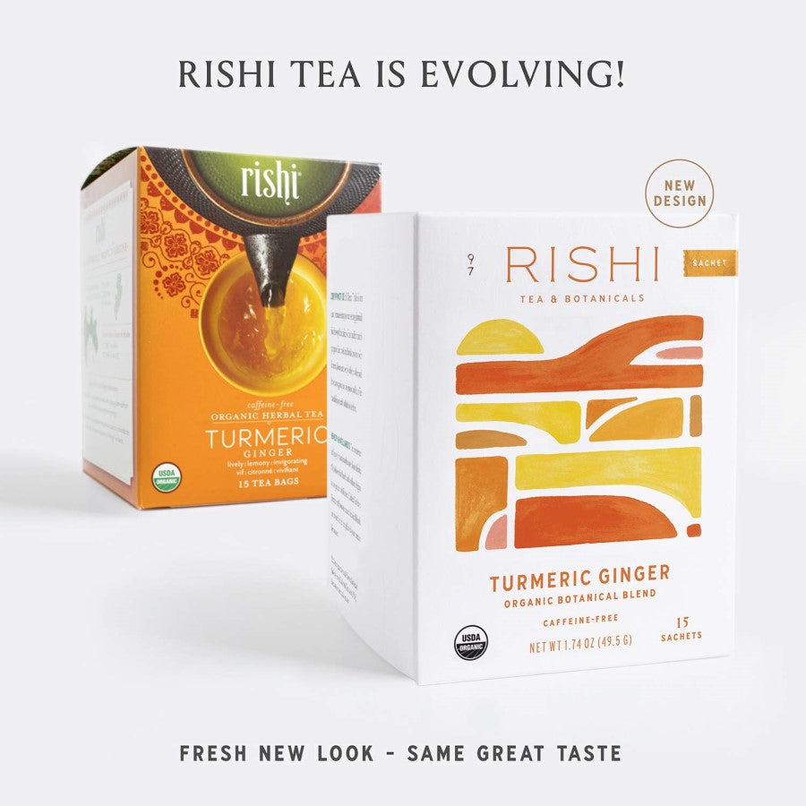 Rishi Tea Turmeric Ginger Organische Botanische Mischung 15 Sachets