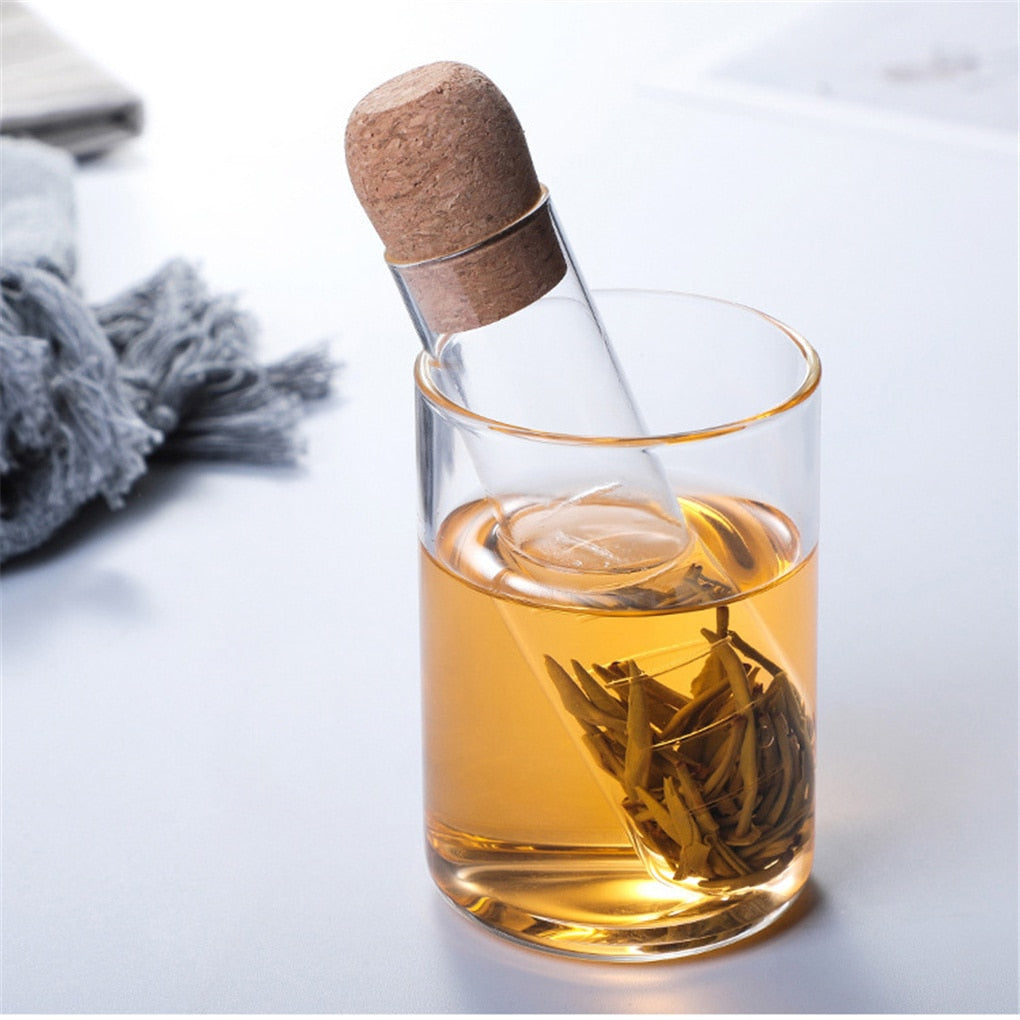 Glas Tube Lose Blatt Tee & Kräuter-Infuser mit Stopper