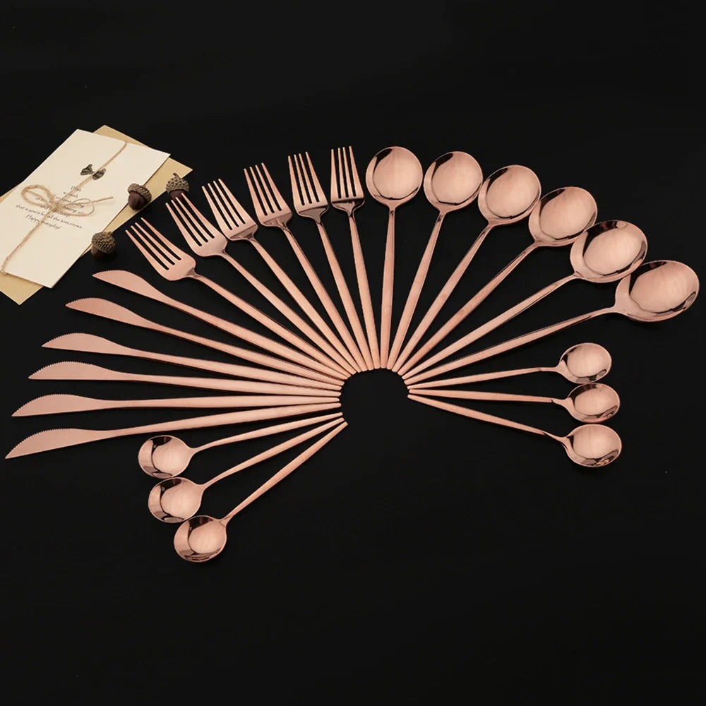 Edelstahl 24 Stück modernes Flatware Set