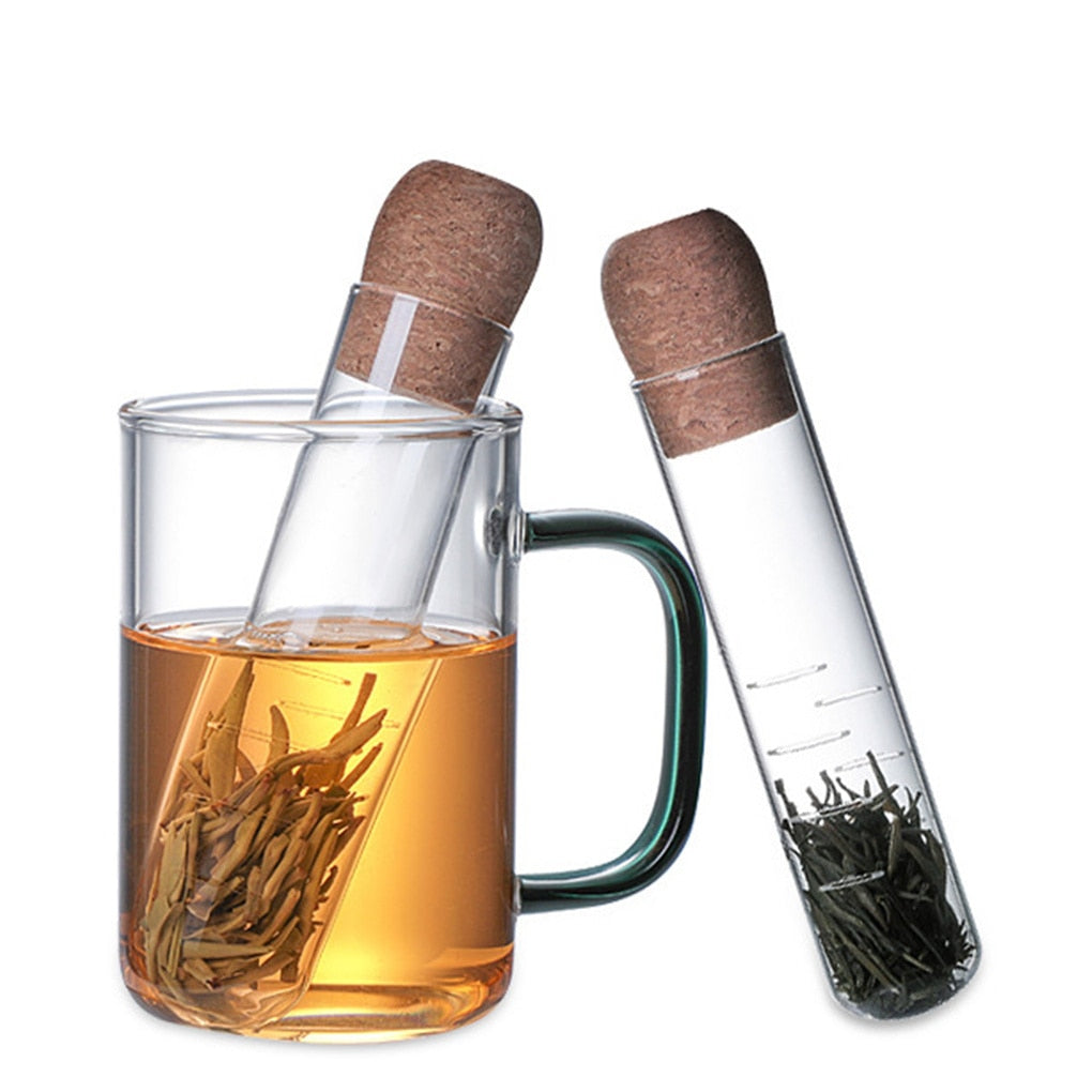 Glas Tube Lose Blatt Tee & Kräuter-Infuser mit Stopper