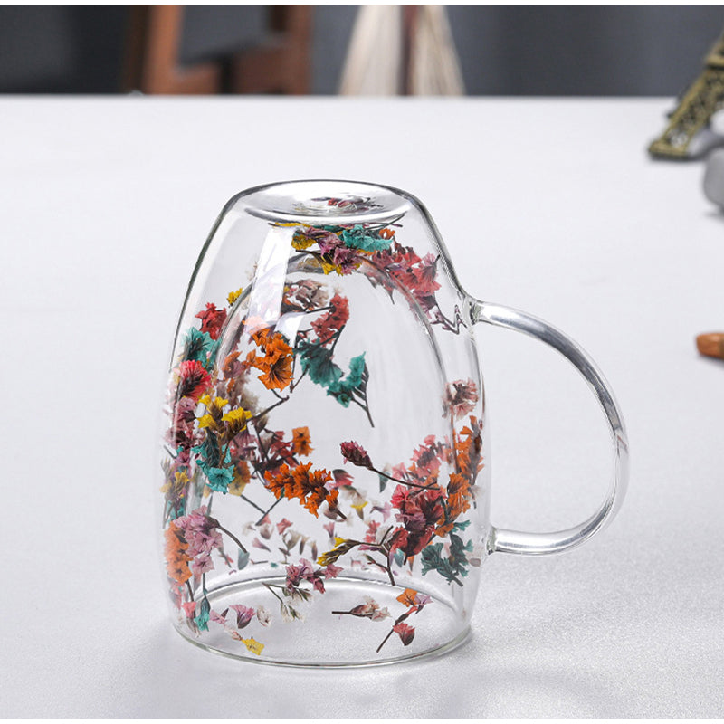 Brilliant Meadow Getrocknete Blumen Doppelwand Glasbecher