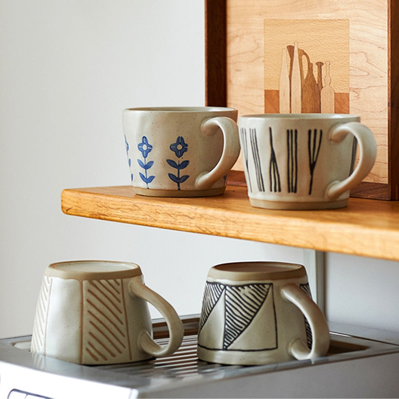 Craft Style unregelmäßig geformte Keramikbecher mit exponierter Basis