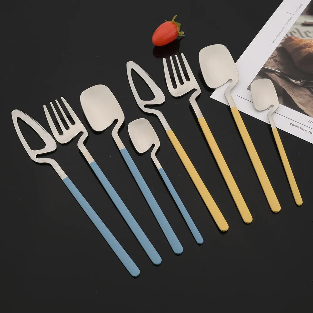 Surreale Edelstahl-Flatware 16-teiliges Set mit bunten Griffen