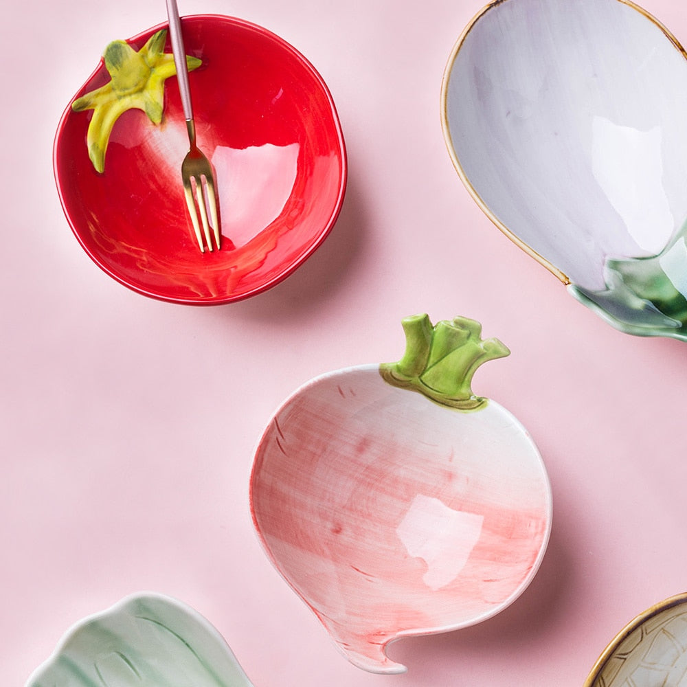 Pflanzliche geformte Keramik Dekorative Serveware