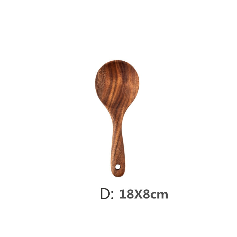 9 Stück Teak Wood Küchenwerkzeug