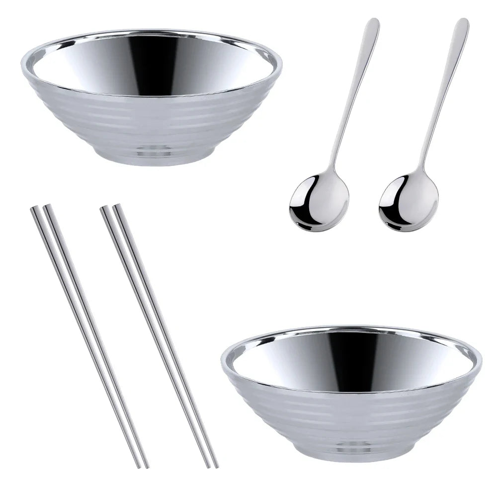 Glam Edelstahl Insulated Bunte Nudelschalen Sets mit Utensilien