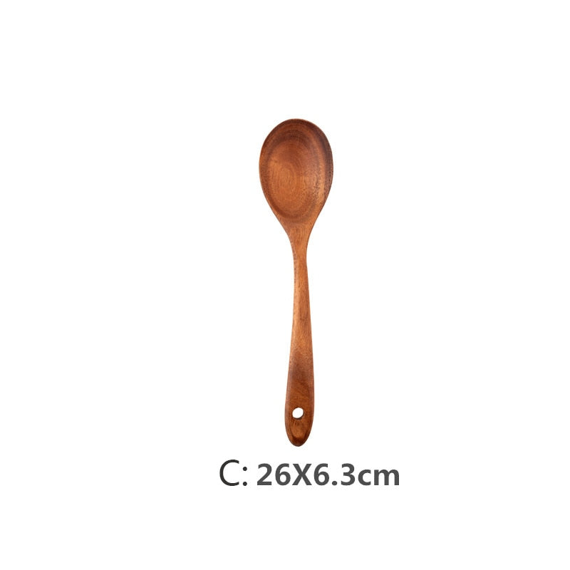 9 Stück Teak Wood Küchenwerkzeug