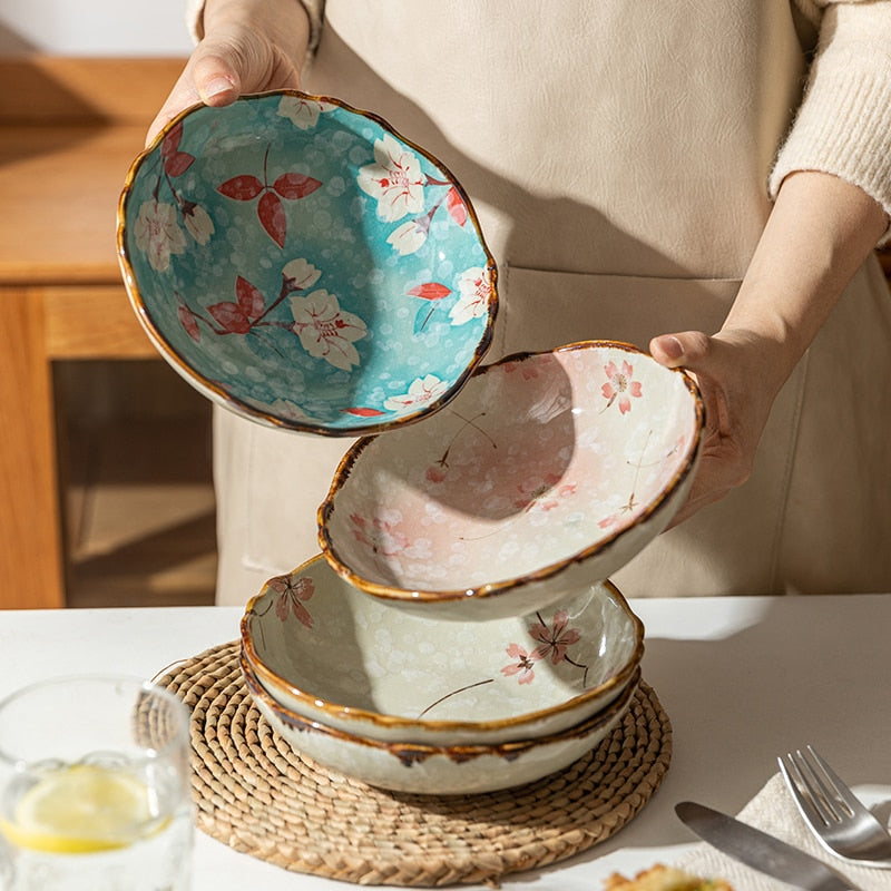 Farmhouse Stil Blumen Ceramic Bowls
