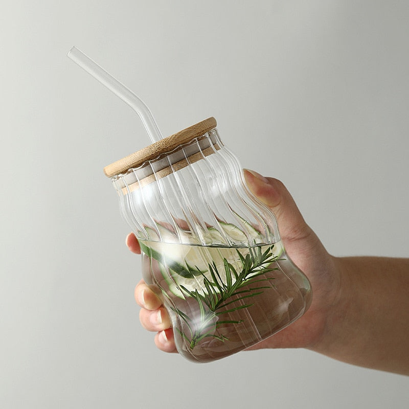 Glasgetränk Tumblers mit Bambus Lids & Straws