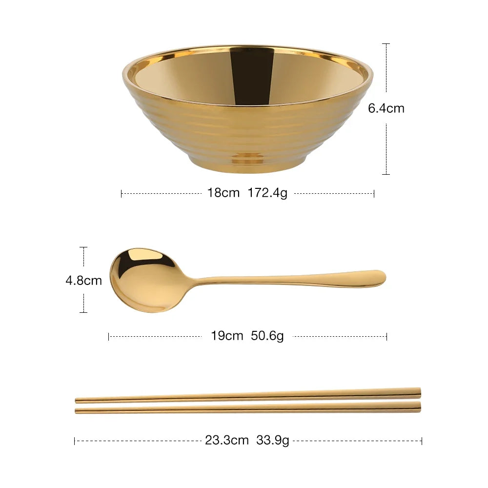 Glam Edelstahl Insulated Bunte Nudelschalen Sets mit Utensilien