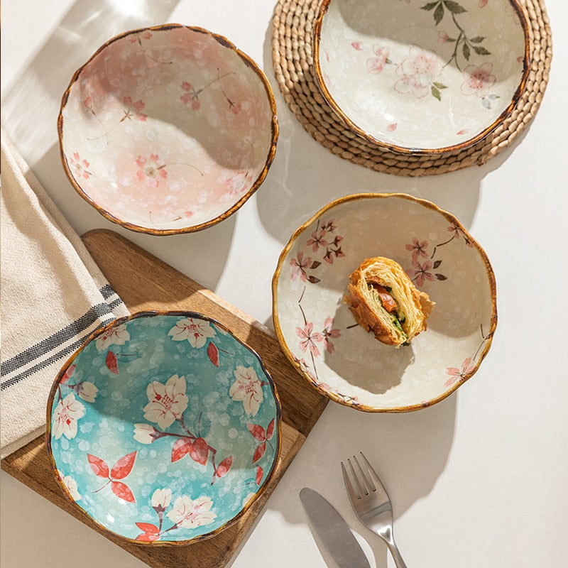 Farmhouse Stil Blumen Ceramic Bowls