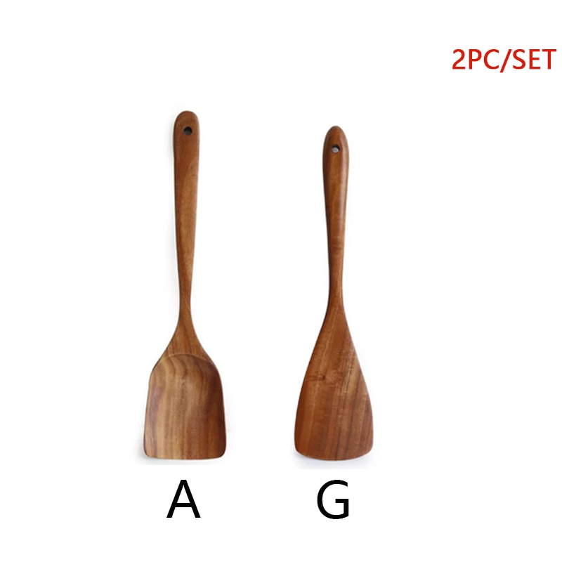9 Stück Teak Wood Küchenwerkzeug