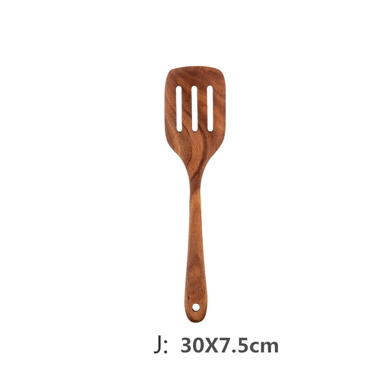 9 Stück Teak Wood Küchenwerkzeug