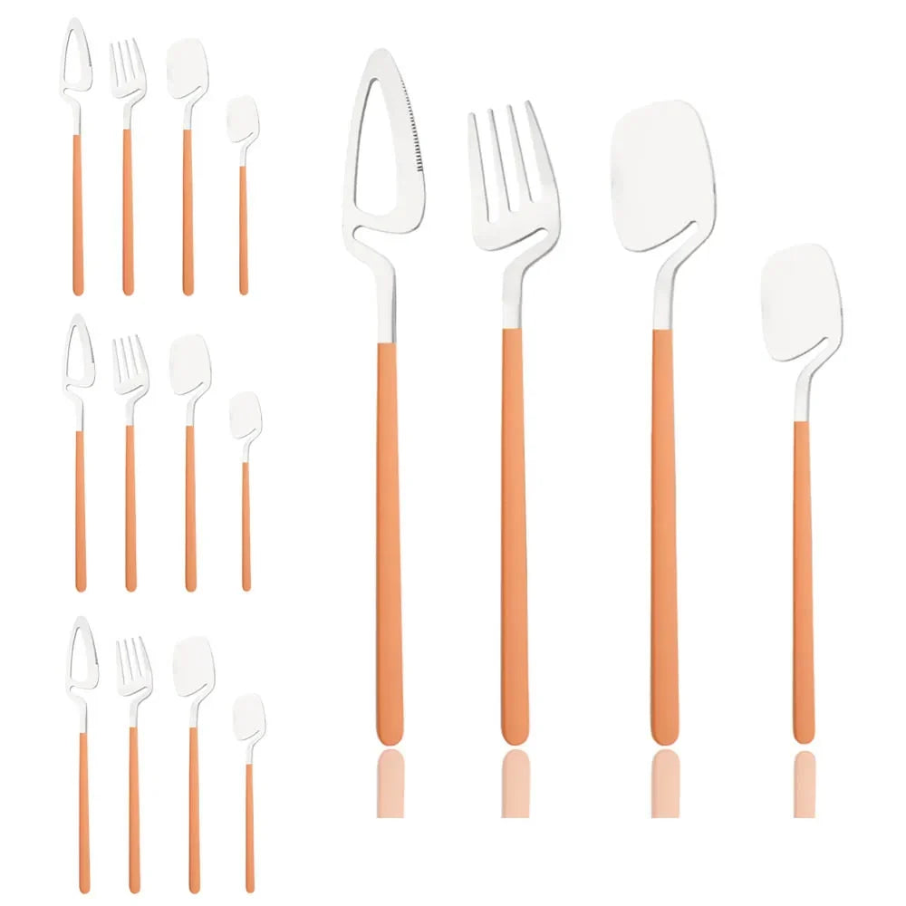 Surreale Edelstahl-Flatware 16-teiliges Set mit bunten Griffen