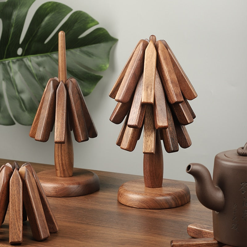 Holz kollabierbar Hot Pad Trivet Tree