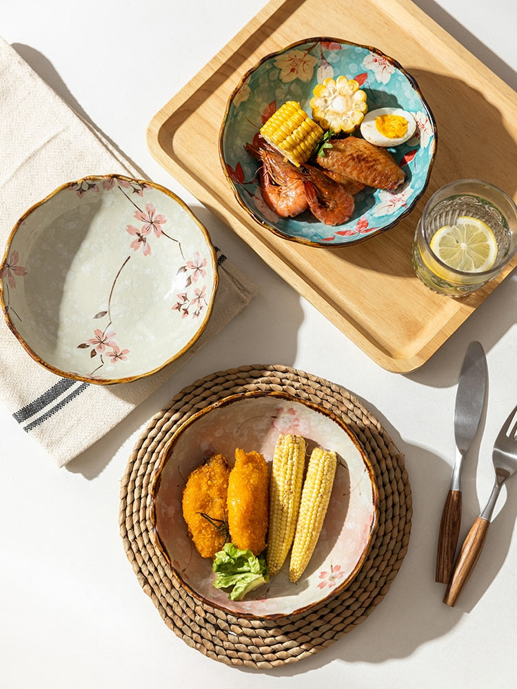 Farmhouse Stil Blumen Ceramic Bowls