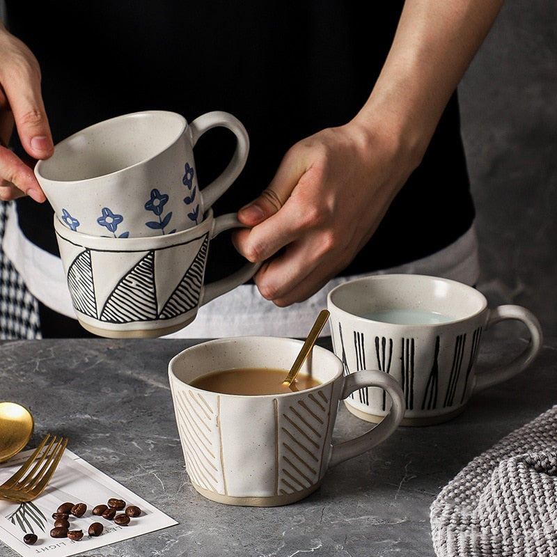 Craft Style unregelmäßig geformte Keramikbecher mit exponierter Basis
