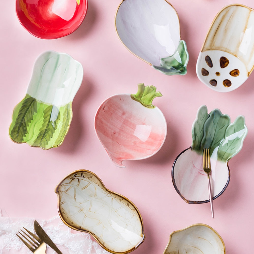 Pflanzliche geformte Keramik Dekorative Serveware