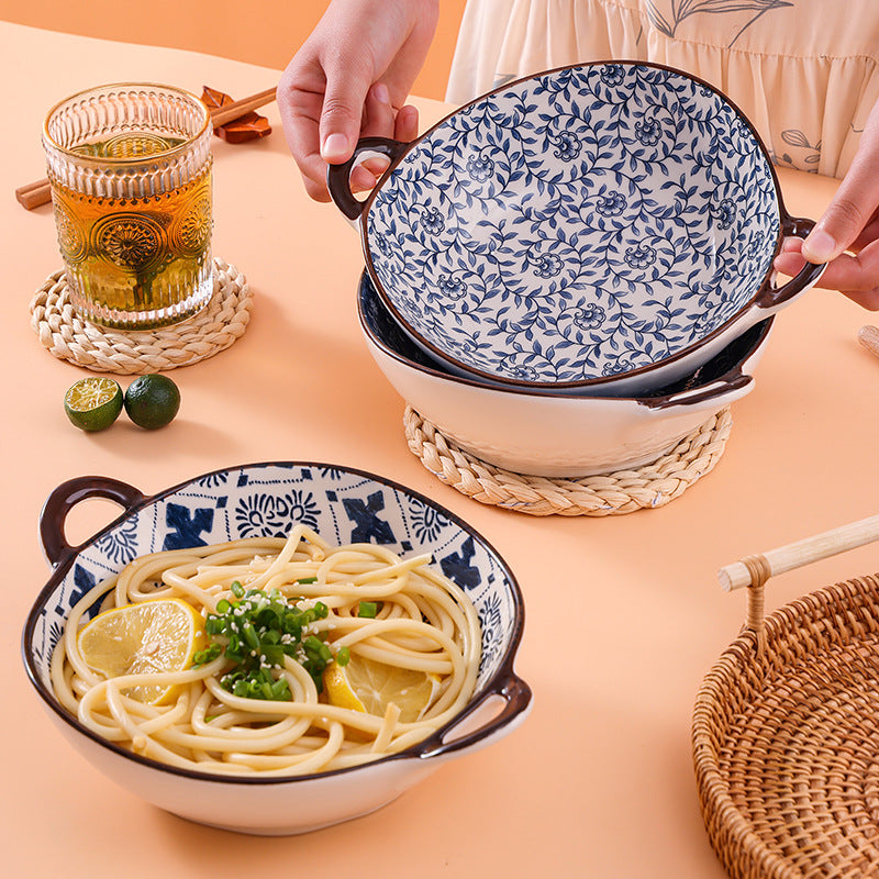 Farmhouse mediterranen Stil unregelmäßig geformte Keramikschalen mit Griffen