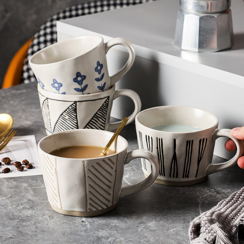 Craft Style unregelmäßig geformte Keramikbecher mit exponierter Basis