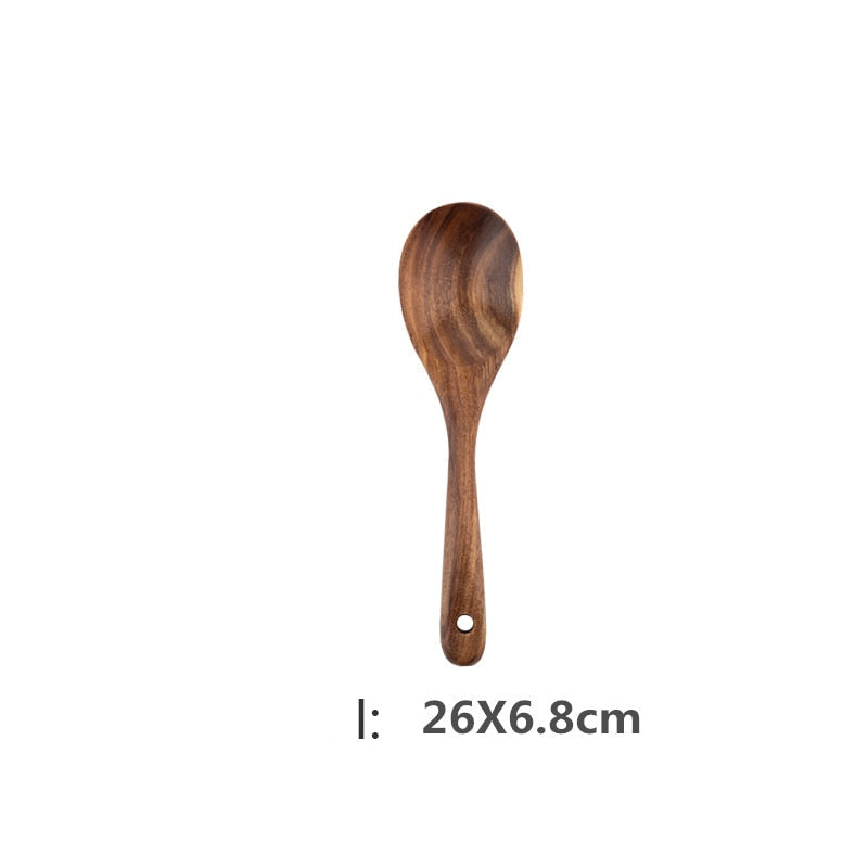 9 Stück Teak Wood Küchenwerkzeug
