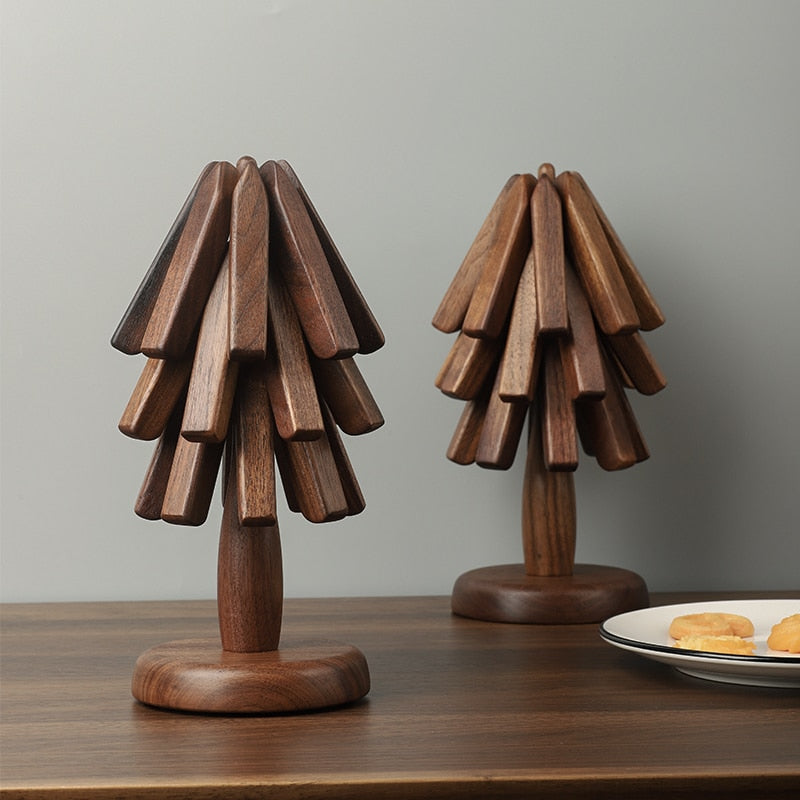 Holz kollabierbar Hot Pad Trivet Tree