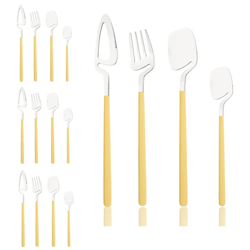 Surreale Edelstahl-Flatware 16-teiliges Set mit bunten Griffen