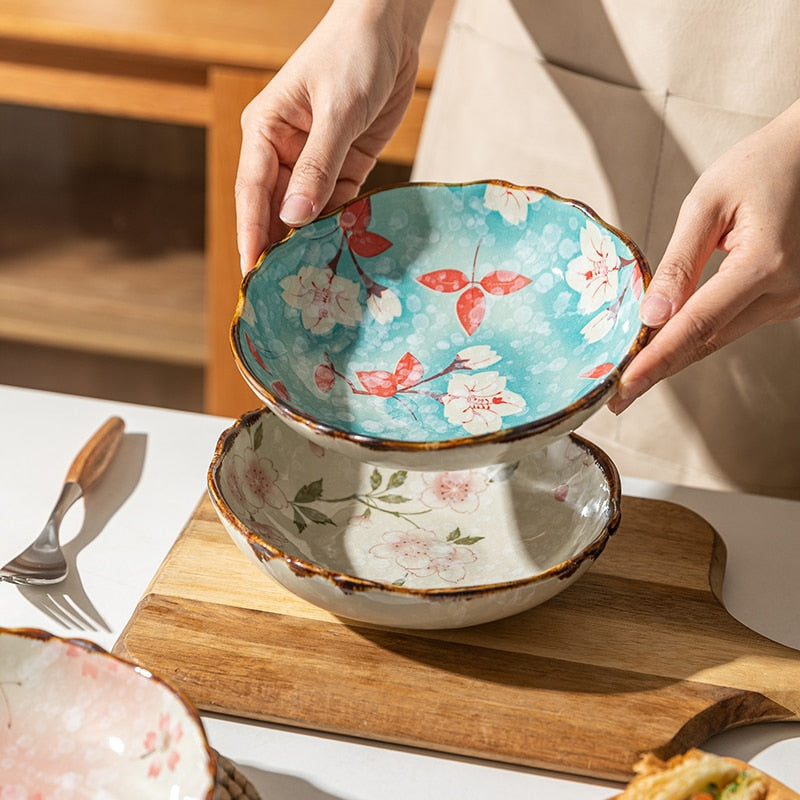 Farmhouse Stil Blumen Ceramic Bowls
