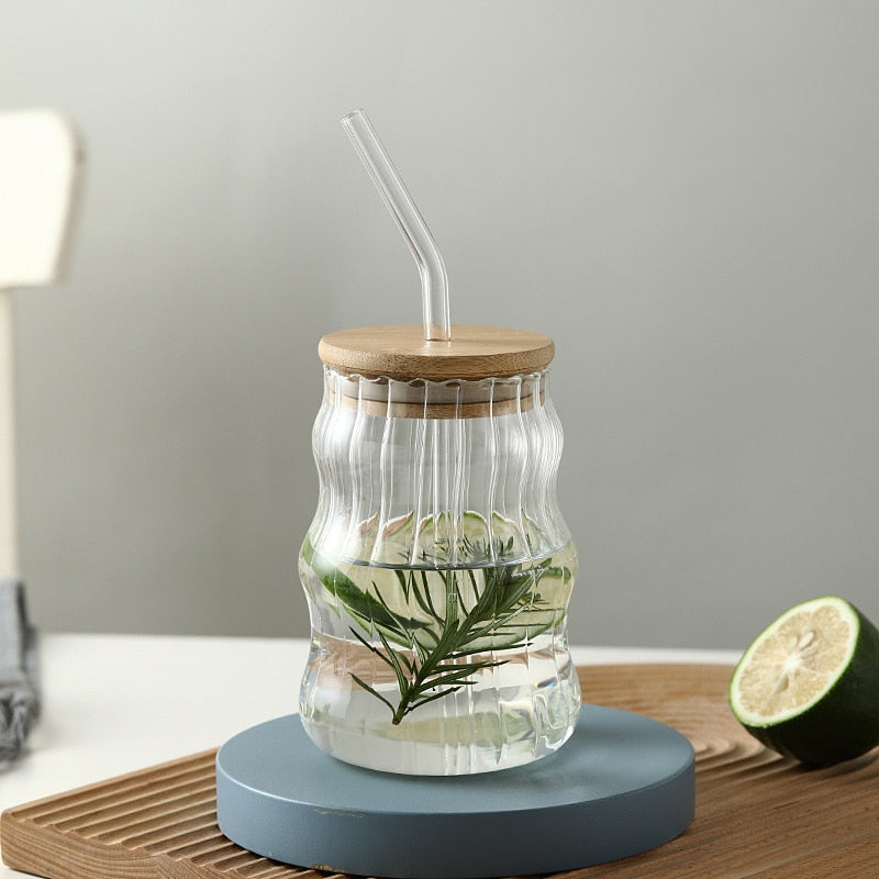 Glasgetränk Tumblers mit Bambus Lids & Straws