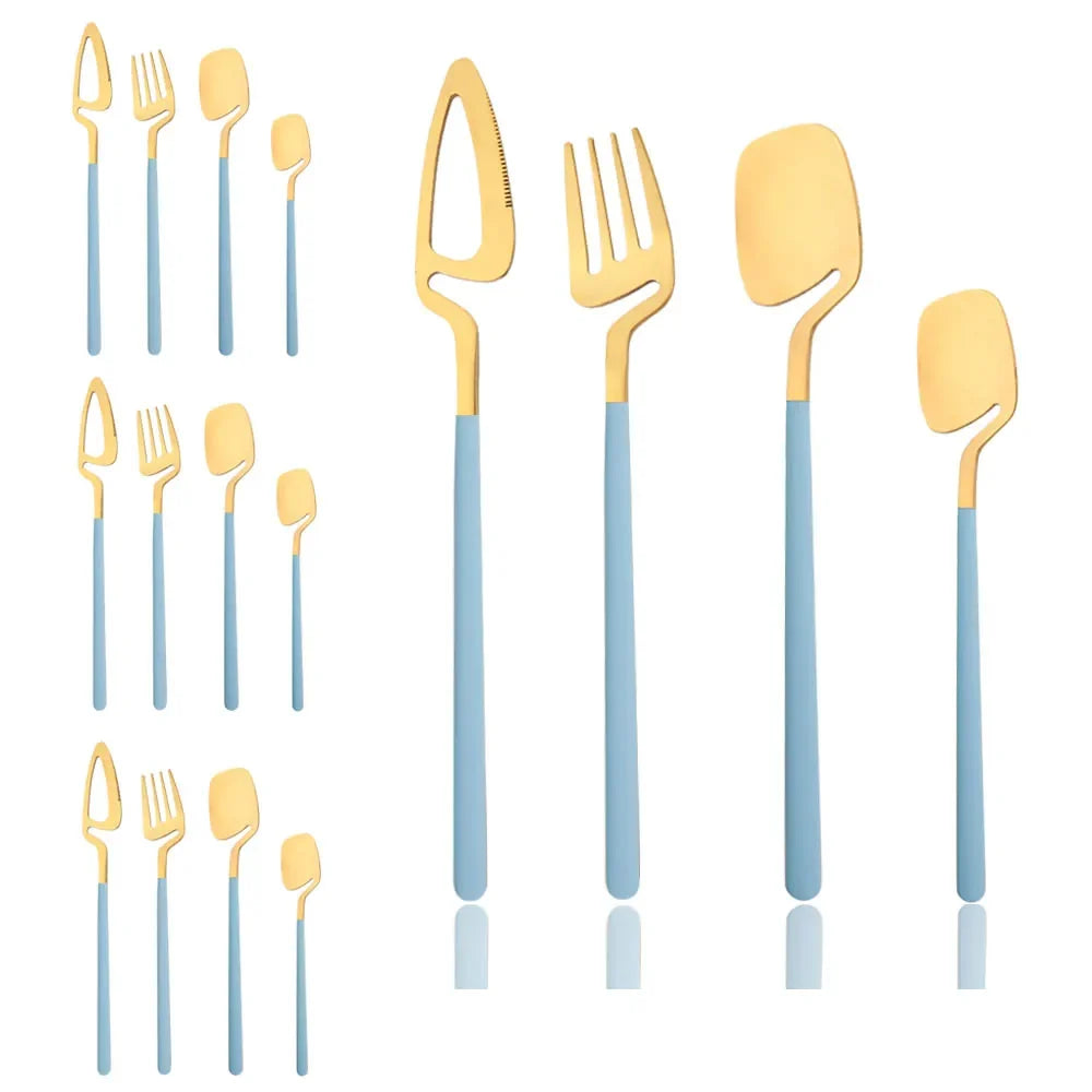 Surreale Edelstahl-Flatware 16-teiliges Set mit bunten Griffen