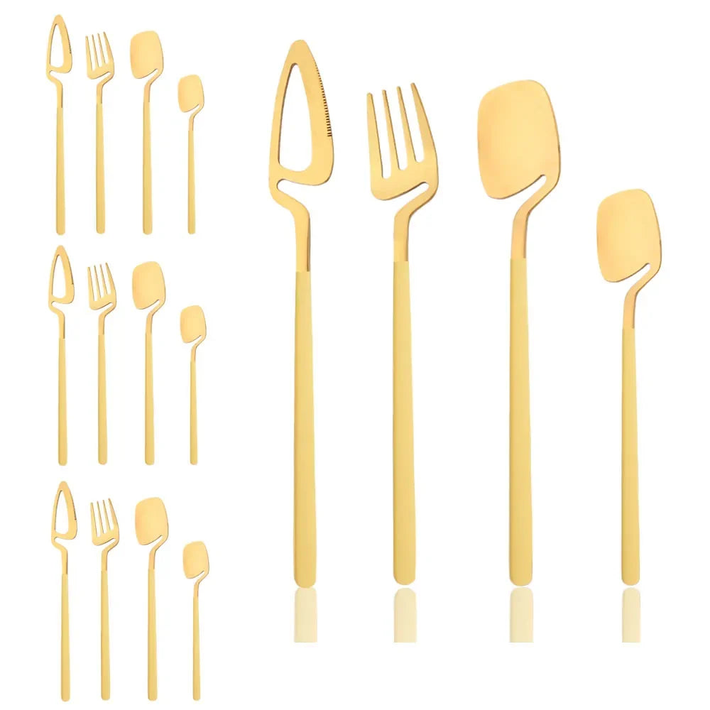 Surreale Edelstahl-Flatware 16-teiliges Set mit bunten Griffen